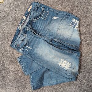 Distressed Patchwork Seven7 Skinny Jeans Size 12